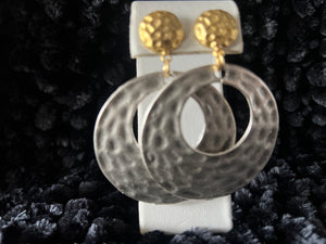 Two-Tone Hammered Turkish Earring