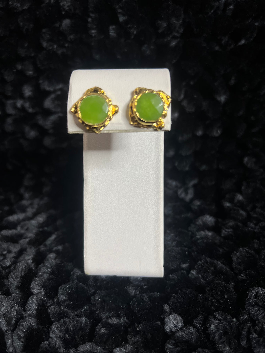 Green Stone Stud Earring