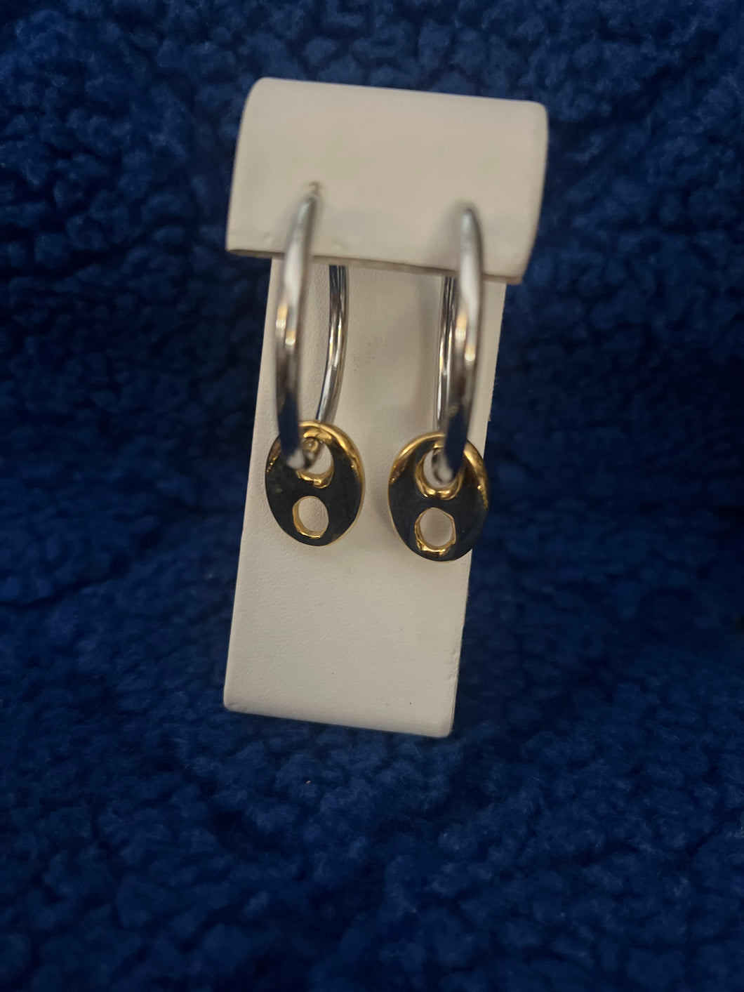 Two Tone Gucci Style Hoop Earring