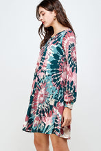 Load image into Gallery viewer, Tie Dye Swirl Cross Strap Knit Dress
