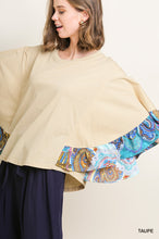 Load image into Gallery viewer, Oversized Ruffle Bell Sleeve Top
