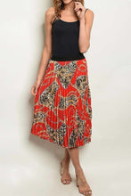 Load image into Gallery viewer, Pleated Paisley Midi Skirt
