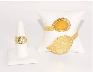 Yellow Stone Cuff & Ring Set