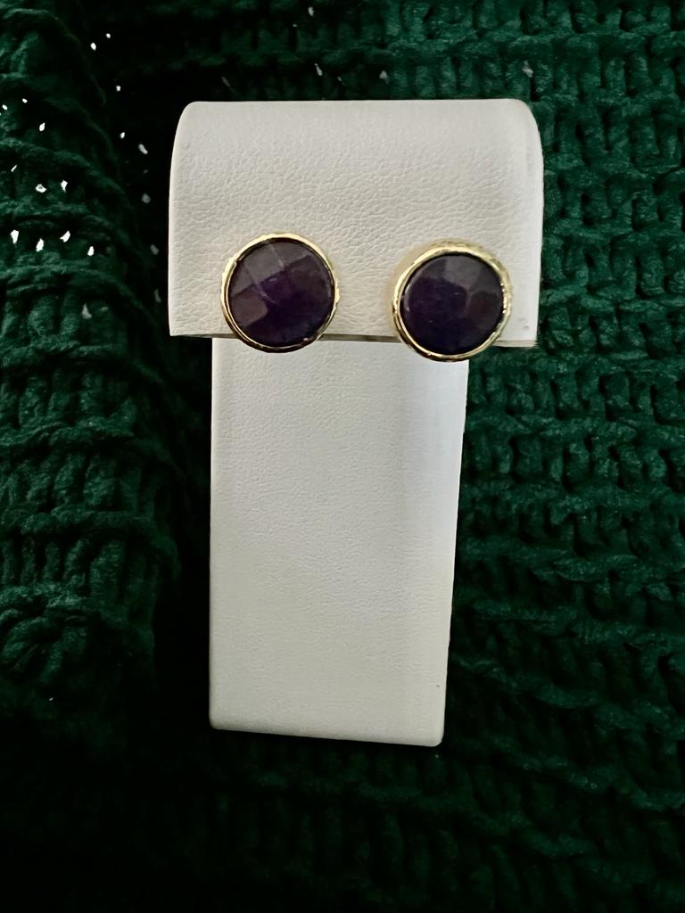 Purple Stone Stud Earring