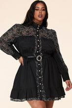 Load image into Gallery viewer, Lace Long Sleeve Mini Dress
