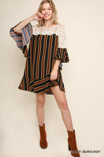 Load image into Gallery viewer, Striped 3/4 Bell Sleeve
