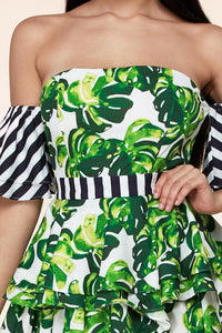 Off Shoulder Tropical Dress