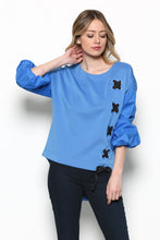 Load image into Gallery viewer, Round Neck With Puff 3/4 Sleeves
