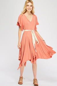 V-Neck Dress Salmon