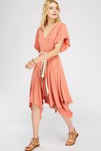 Load image into Gallery viewer, V-Neck Dress Salmon
