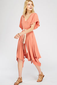 V-Neck Dress Salmon
