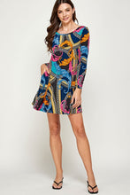 Load image into Gallery viewer, Long Sleeve Round Neck Print Dress
