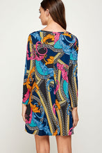 Load image into Gallery viewer, Long Sleeve Round Neck Print Dress
