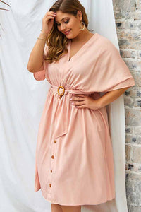 Boho Bottom Up Tying Waist Midi Dress