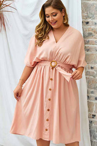 Boho Bottom Up Tying Waist Midi Dress