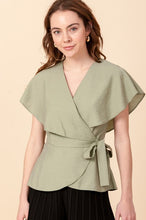 Load image into Gallery viewer, FLUTTER SLEEVE WRAP TOP
