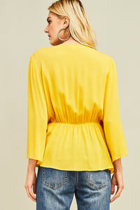 Yellow Scoop Neck Top