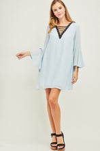 Load image into Gallery viewer, Sky Blue V-Neck Dress
