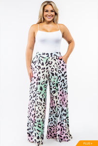 Plus-Onesize Summer Animal Print Palazzo