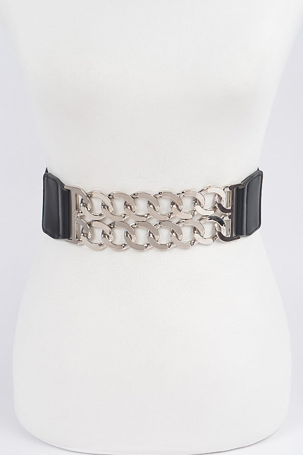 Silver Chain Stretch Belt