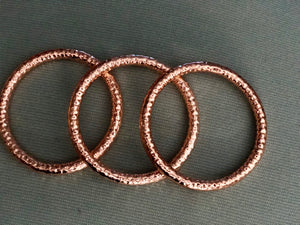 Rose Gold Hammered Bangles-Large