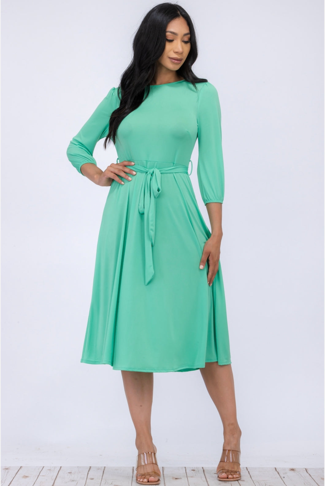 SAGE COCKTAIL MIDI DRESS