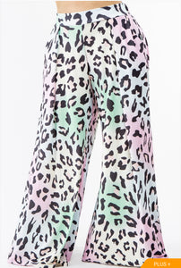 Plus-Onesize Summer Animal Print Palazzo