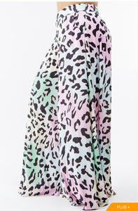 Plus-Onesize Summer Animal Print Palazzo