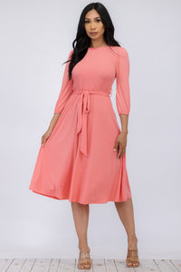 CORAL COCKTAIL MIDI DRESS