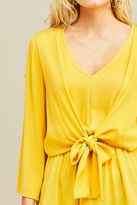 Yellow Scoop Neck Top