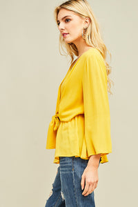 Yellow Scoop Neck Top