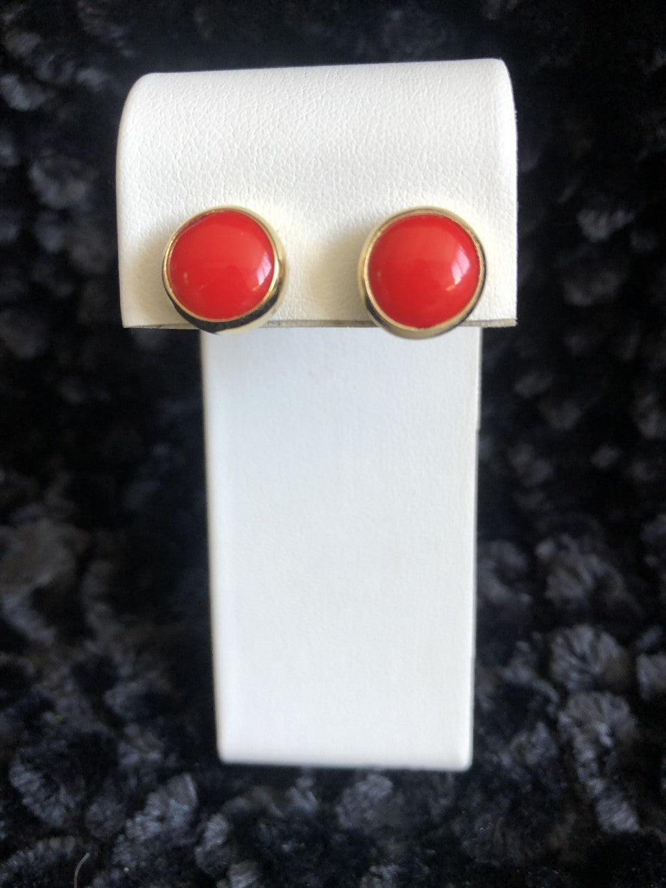 Red Stone Stud Earring